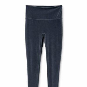 SPANX High Waist Stretch Velvet Leggings in Silver Chrome M Orig $98
